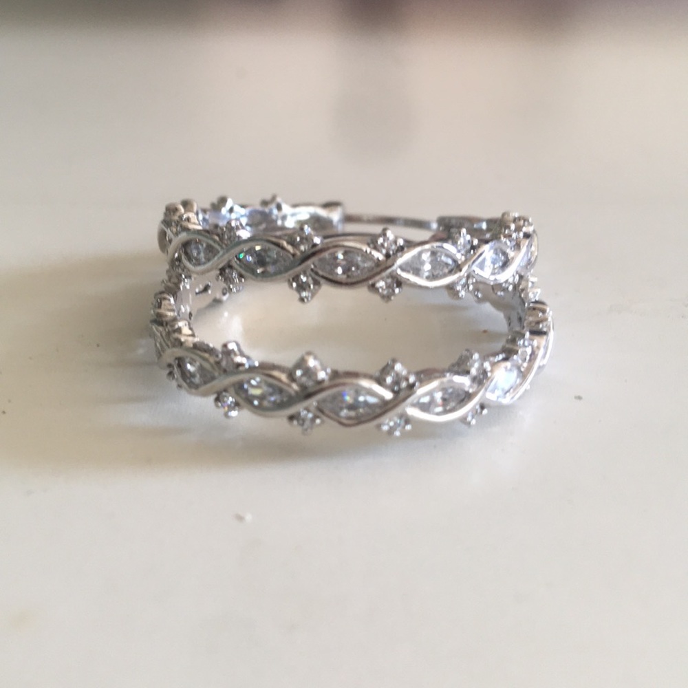 Cubic zirconium hoop earrings